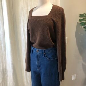 Madewell Balloon Sleeve, Square Neck Sweater- M